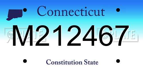 M212467 Connecticut License Plate