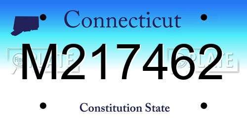 M217462 Connecticut License Plate