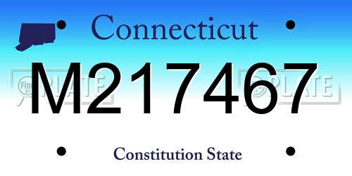 M217467 Connecticut License Plate