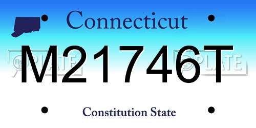 M21746T Connecticut License Plate