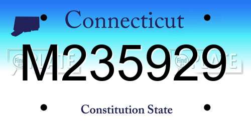M235929 Connecticut License Plate
