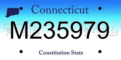 M235979 Connecticut License Plate
