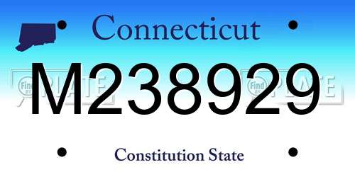 M238929 Connecticut License Plate