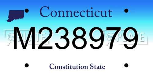 M238979 Connecticut License Plate
