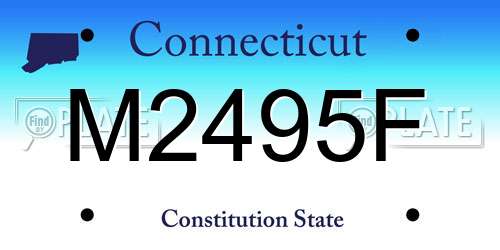 M2495F Connecticut License Plate