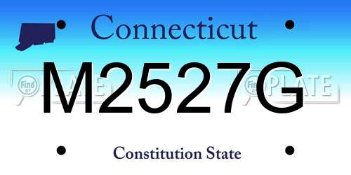 M2527G Connecticut License Plate