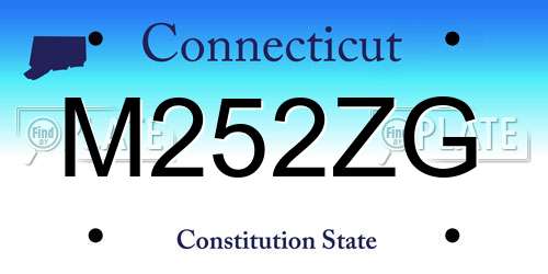 M252ZG Connecticut License Plate