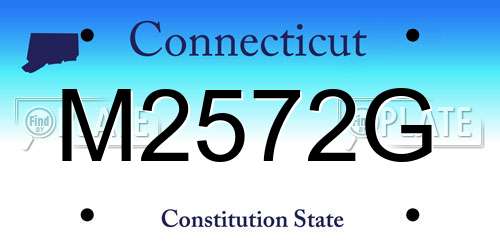 M2572G Connecticut License Plate
