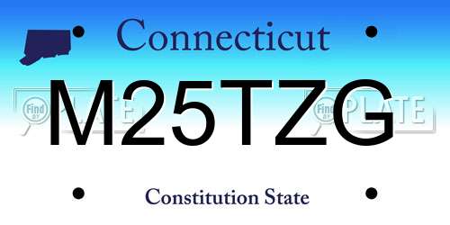 M25TZG Connecticut License Plate