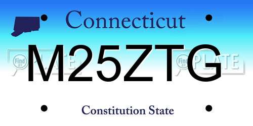 M25ZTG Connecticut License Plate