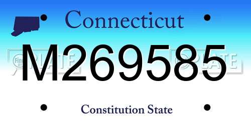 M269585 Connecticut License Plate