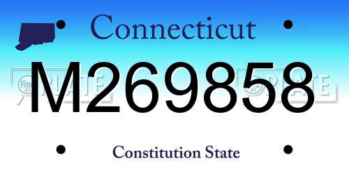 M269858 Connecticut License Plate