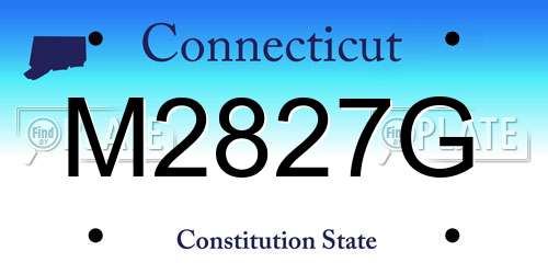 M2827G Connecticut License Plate