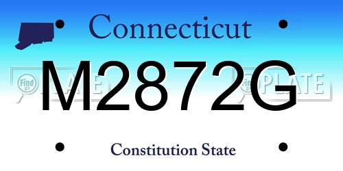 M2872G Connecticut License Plate