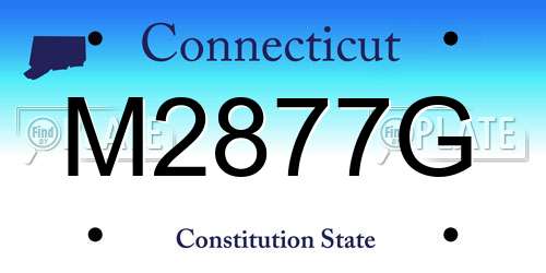 M2877G Connecticut License Plate
