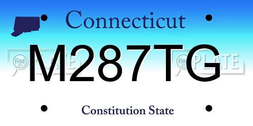 M287TG Connecticut License Plate