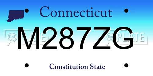 M287ZG Connecticut License Plate