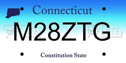 M28ZTG Connecticut License Plate