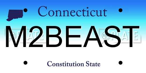 M2BEAST Connecticut License Plate