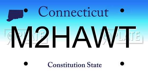 M2HAWT Connecticut License Plate