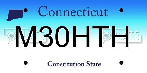 M30HTH Connecticut License Plate