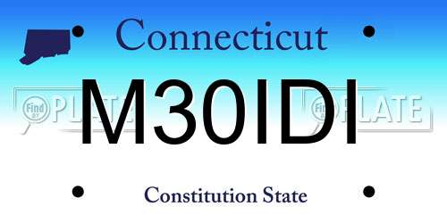 M30IDI Connecticut License Plate
