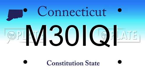 M30IQI Connecticut License Plate