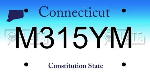 M315YM Connecticut License Plate
