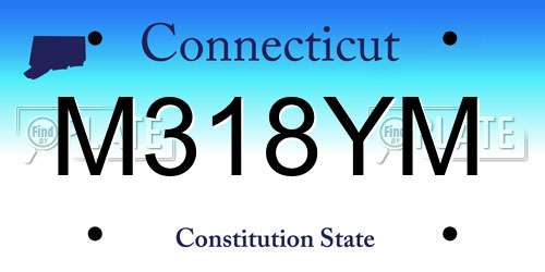 M318YM Connecticut License Plate