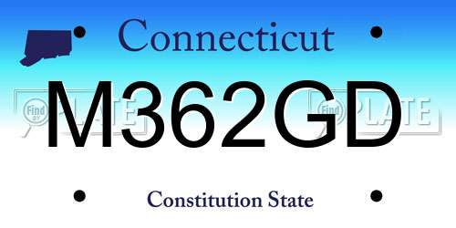 M362GD Connecticut License Plate