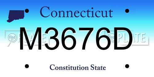 M3676D Connecticut License Plate