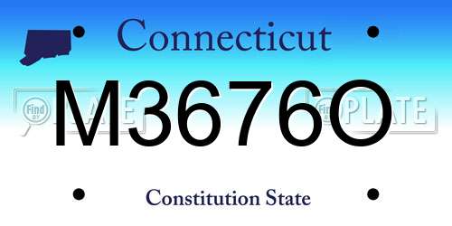 M3676O Connecticut License Plate