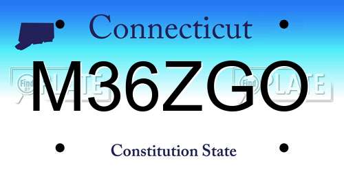 M36ZGO Connecticut License Plate
