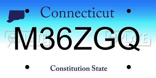 M36ZGQ Connecticut License Plate