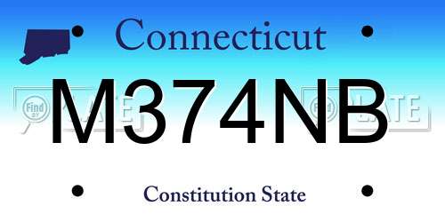 M374NB Connecticut License Plate