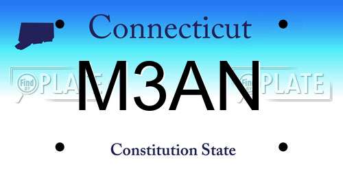 M3AN Connecticut License Plate