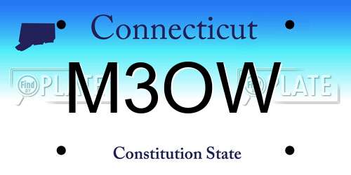 M3OW Connecticut License Plate