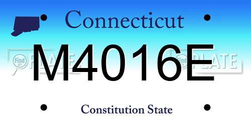 M4016E Connecticut License Plate