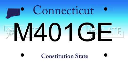 M401GE Connecticut License Plate