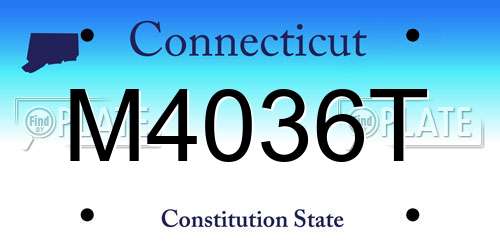M4036T Connecticut License Plate