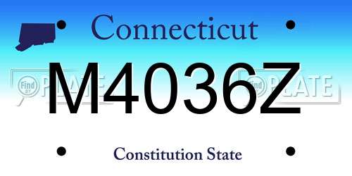M4036Z Connecticut License Plate