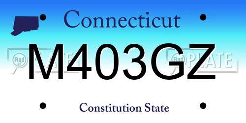 M403GZ Connecticut License Plate