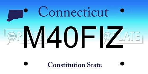 M40FIZ Connecticut License Plate