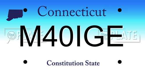 M40IGE Connecticut License Plate