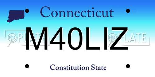 M40LIZ Connecticut License Plate