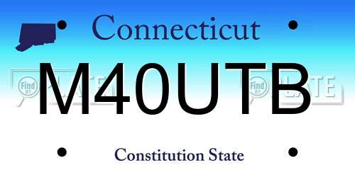 M40UTB Connecticut License Plate