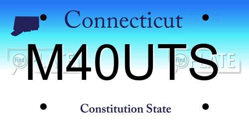 M40UTS Connecticut License Plate