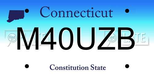 M40UZB Connecticut License Plate