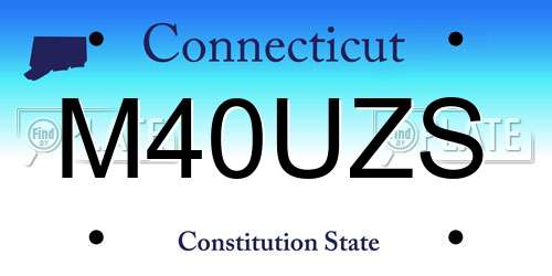 M40UZS Connecticut License Plate