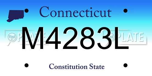 M4283L Connecticut License Plate